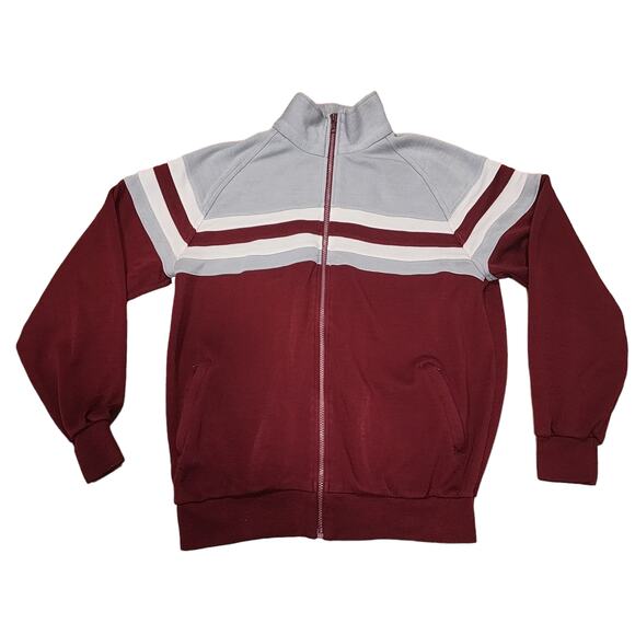 Vintage Christian Dior Monsieur Striped Burgundy & Gray Zipped Jacket Size Large - Picture 12 of 13